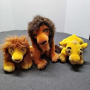 Disney The Lion King Simba Mufasa Scar Plush Set Disneyland Walt Disney World